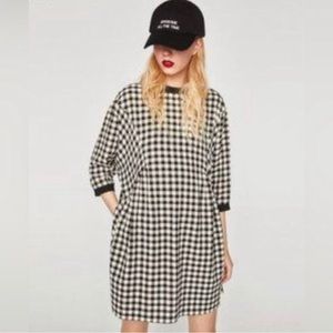 Zara Batwing Checkered Dress
